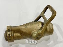 Vintage Akron 1 1/2 Fog Brass Mounted Hose Fire Fighting Nozzle Tip RARE VERSION