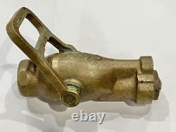 Vintage Akron 1 1/2 Fog Brass Mounted Hose Fire Fighting Nozzle Tip RARE VERSION