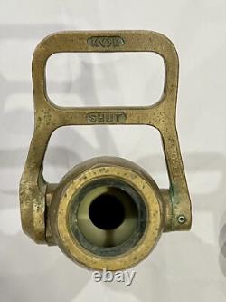 Vintage Akron 1 1/2 Fog Brass Mounted Hose Fire Fighting Nozzle Tip RARE VERSION
