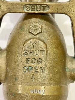 Vintage Akron 1 1/2 Fog Brass Mounted Hose Fire Fighting Nozzle Tip RARE VERSION
