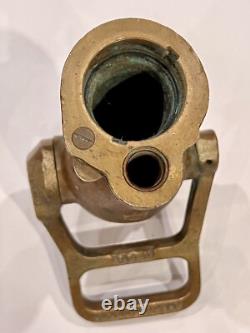 Vintage Akron 1 1/2 Fog Brass Mounted Hose Fire Fighting Nozzle Tip RARE VERSION