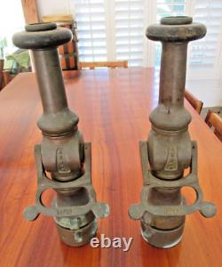 Vintage Akron Akro Ball Fire NozzlesFrom Hawaii Sugar Mill Fire Dept (Pair)