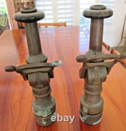 Vintage Akron Akro Ball Fire NozzlesFrom Hawaii Sugar Mill Fire Dept (Pair)