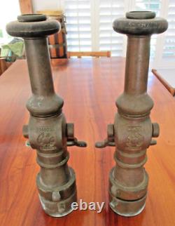 Vintage Akron Akro Ball Fire NozzlesFrom Hawaii Sugar Mill Fire Dept (Pair)