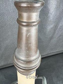 Vintage Akron Brass 2 1/2 In. Fire Nozzle 15 In. H, White Cord, 11/8 In. Tip
