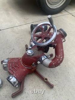 Vintage Akron Brass 2-Way Inlet Water Cannon Style Portable Deck Monitor