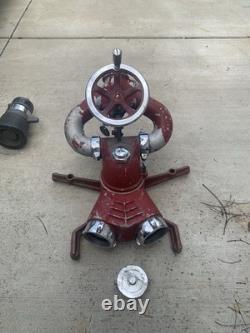 Vintage Akron Brass 2-Way Inlet Water Cannon Style Portable Deck Monitor