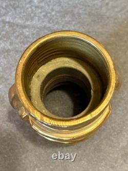 Vintage Akron Brass Fire Hose Coupling Brass Rocker Ring Lug Beautiful Piece