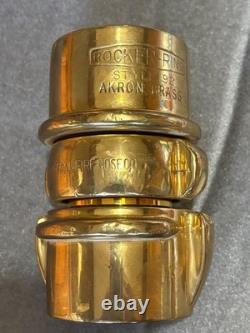 Vintage Akron Brass Fire Hose Coupling Brass Rocker Ring Lug Beautiful Piece