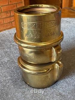Vintage Akron Brass Fire Hose Coupling Brass Rocker Ring Lug Beautiful Piece