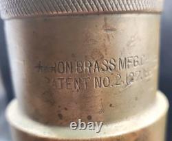 Vintage Akron Brass Fire Nozzle 15.25 Dual Leather Handles Patent 2127188