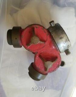 Vintage Akron Brass M 949 Solid Brass Fire Hydrant Splitter Water Hose WORKS