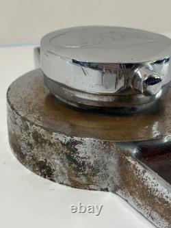 Vintage Akron Brass Mfg. Co. Fire Truck Cap, Chrome Cap, Discharge Central Cap