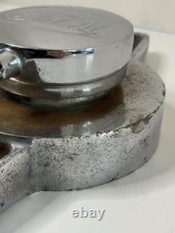 Vintage Akron Brass Mfg. Co. Fire Truck Cap, Chrome Cap, Discharge Central Cap