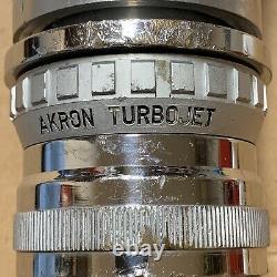 Vintage Akron Chromed Brass Fire Nozzle Double Handles WithAkron Turbojet Head 16