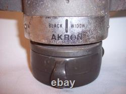 Vintage Akron Fire Fighting Truck Eng Hose Nozzle Black Widow Adjustable Stream