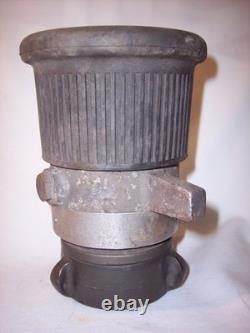 Vintage Akron Fire Fighting Truck Eng Hose Nozzle Black Widow Adjustable Stream