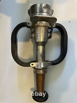 Vintage Akron Fire Nozzle Smooth Bore With Tips Handle 2.5 Brass. AR 7