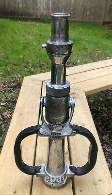 Vintage Akron Nh Heavy Brass Fire Dept Hose Nozzle