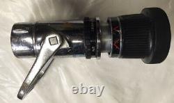Vintage Akron Style 1729 Turbojet 1-1/2 Automatic Fire Nozzle Heavy Brass Used