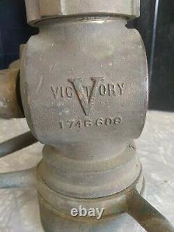 Vintage Akron VICTORY Brass Fireman's Fire Hose Nozzle & Valve Body