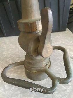 Vintage Akron VICTORY Brass Fireman's Fire Hose Nozzle & Valve Body