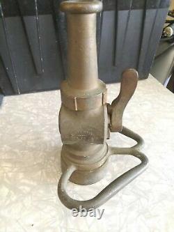 Vintage Akron VICTORY Brass Fireman's Fire Hose Nozzle & Valve Body