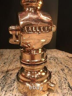 Vintage Allen 3 In. / 11/2 In. Reducer W 11/2 Brass Fire Nozzle With 1 In. Tip