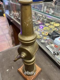Vintage American Elkhart Chief Brass Fire Hose Nozzle Firefighter Man Cave