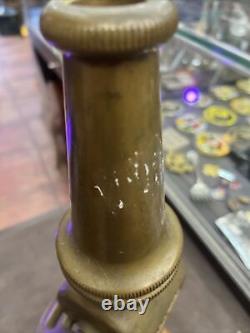 Vintage American Elkhart Chief Brass Fire Hose Nozzle Firefighter Man Cave