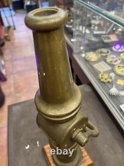 Vintage American Elkhart Chief Brass Fire Hose Nozzle Firefighter Man Cave