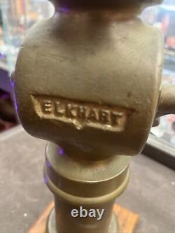 Vintage American Elkhart Chief Brass Fire Hose Nozzle Firefighter Man Cave