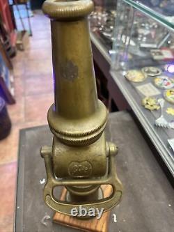 Vintage American Elkhart Chief Brass Fire Hose Nozzle Firefighter Man Cave