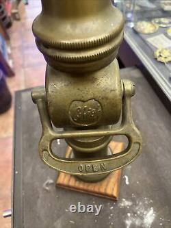 Vintage American Elkhart Chief Brass Fire Hose Nozzle Firefighter Man Cave