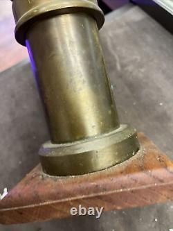 Vintage American Elkhart Chief Brass Fire Hose Nozzle Firefighter Man Cave