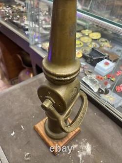 Vintage American Elkhart Chief Brass Fire Hose Nozzle Firefighter Man Cave