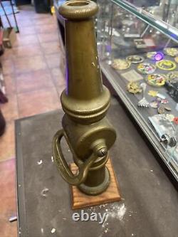Vintage American Elkhart Chief Brass Fire Hose Nozzle Firefighter Man Cave
