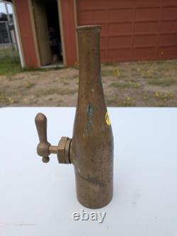 Vintage American LaFrance Foamite Brass Fire Hose Nozzle Elmira NY Firefighting