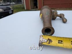 Vintage American LaFrance Foamite Brass Fire Hose Nozzle Elmira NY Firefighting