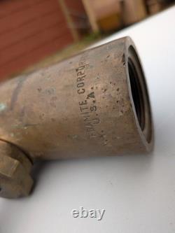 Vintage American LaFrance Foamite Brass Fire Hose Nozzle Elmira NY Firefighting