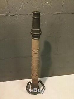 Vintage Antique 30 Brass Fire Hose Pipe Nozzle Water Cannon 3 Threaded