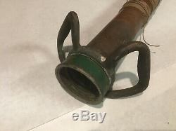 Vintage Antique 30 Brass Fire Hose Pipe Nozzle Water Cannon 3 Threaded
