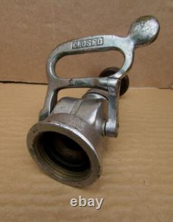 Vintage Antique AKRON Brass Small NOLEAK Fire Nozzle with ON/OFF Valve