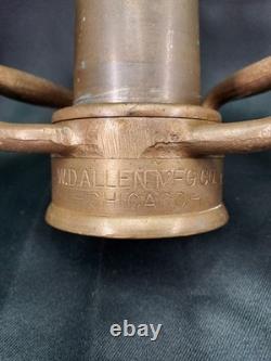 Vintage Antique Brass 1940's Chicago Fireman's Fire Hose Nozzle Double Handle