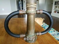 Vintage Antique Brass Elkhart Two Handle 19 Fire Nozzle Model B875RL