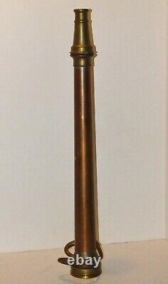 Vintage Antique Brass Fire Hose Nozzle Boston Woven Hose & Rubber Co. Complete