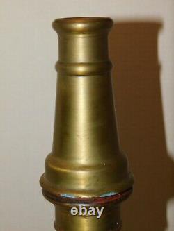 Vintage Antique Brass Fire Hose Nozzle Boston Woven Hose & Rubber Co. Complete