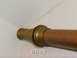 Vintage Antique Brass Fire Hose Nozzle Boston Woven Hose & Rubber Co. Complete