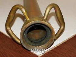 Vintage Antique Brass Fire Hose Nozzle Boston Woven Hose & Rubber Co. Complete