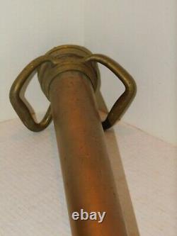 Vintage Antique Brass Fire Hose Nozzle Boston Woven Hose & Rubber Co. Complete